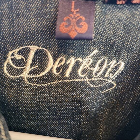 DEREON BEYONCE DENIUM ZIP UP JUMPSUIT SIZE LARGE - Picture 9 of 10